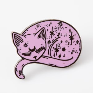 Mystical Cat Pink Enamel Pin LIMITED EDITION - Punky Pins // pin badge, badges, Cute Pins in the UK