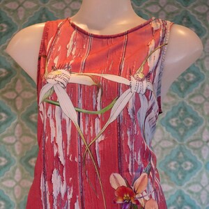 Sleeveless Top of Native Australian Orchids, Longicordia Orchid on Red Timber, day or night wear.