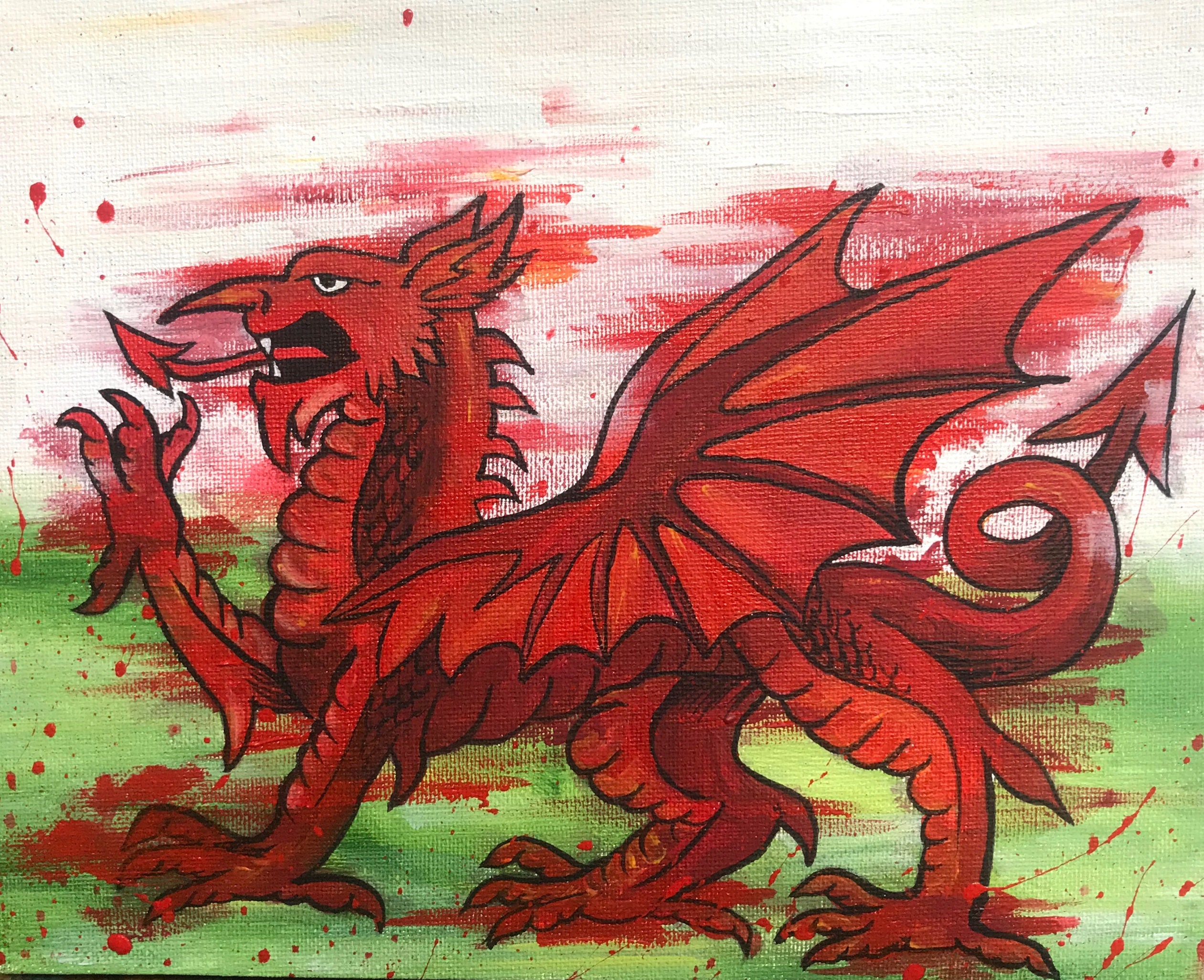 Dragon Welsh Fantasy Animal Art Print Wildlife Welsh | Etsy