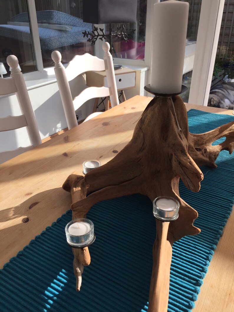 Driftwood candle holder Etsy