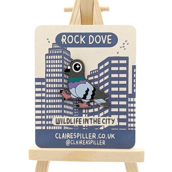 Pigeon Enamel Pin / Rock Dove Jewellery / Cute Bird Lapel Pin / City Wildlife Gift