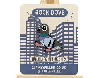Pigeon Enamel Pin / Rock Dove Jewellery / Cute Bird Lapel Pin / City Wildlife Gift