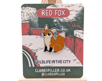 Fox Enamel Pin / Animal Jewellery / Cute Fox Lapel Pin / City Wildlife Gift