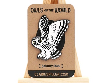 Snowy Owl Enamel Pin Badge / Owls of the World Lapel Pin