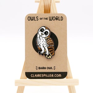 Barn Owl Enamel Pin Badge / Owls of the World Lapel Pin / Bird Jewellery