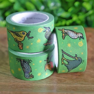 Ruban adhésif Washi pour lève-tôt / Papeterie pour oiseaux chanteurs / Adorables accessoires de journalisation / Station Washi