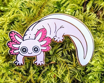 Axolotl Enamel Pin: Pink Salamander Badge