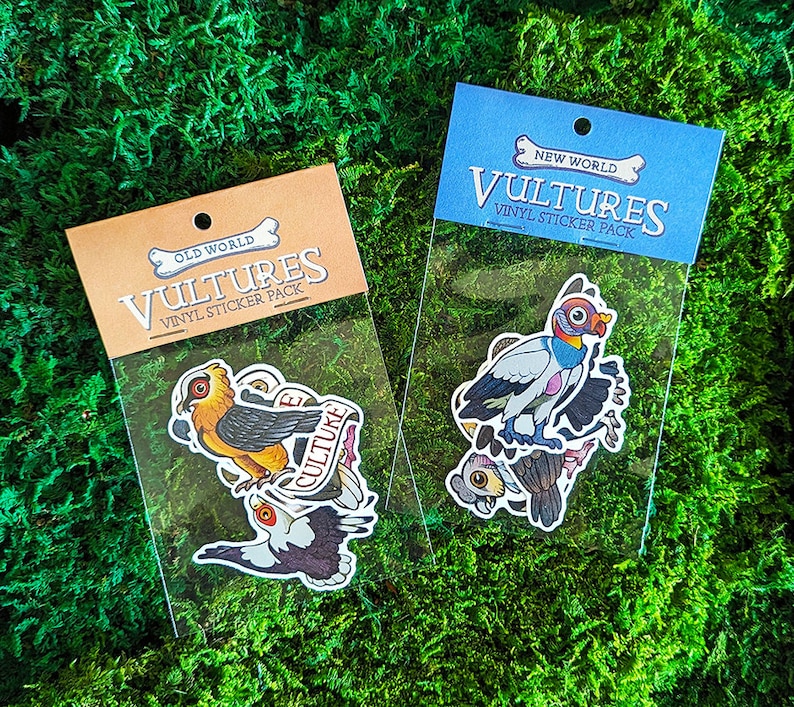 Vulture Sticker Packs / Double Pack / 10 Vinyl Bird Stickers image 1