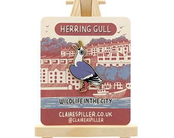 Herring Gull Enamel Pin / Seagull Jewellery / Cute Bird Lapel Pin / City Wildlife Gift