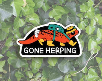 Gone Herping Vinyl Sticker Salamander Ecology Herpetology Planner Sketchbook Decoration Science