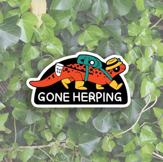 Gone Herping Vinyl Sticker Salamander Ecology Herpetology Planner Sketchbook Decoration Science