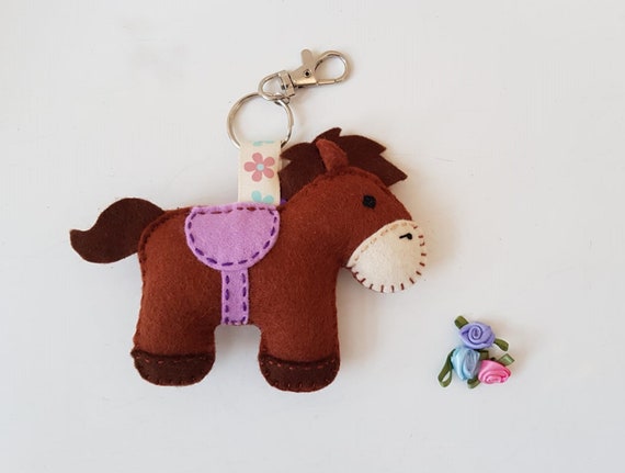 plush horse keyring