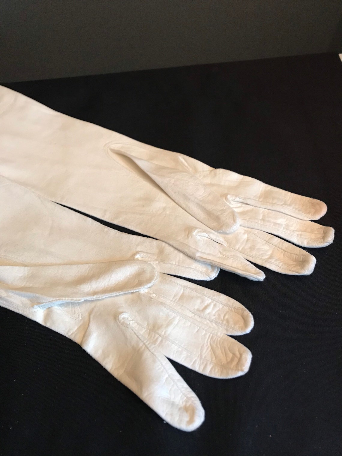 Vintage White Leather Gloves British Made Doeskin Gloves Etsy