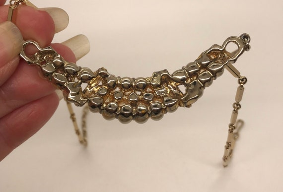 Vintage Coro Faux Pearl Rhinestone Choker Necklace - image 7