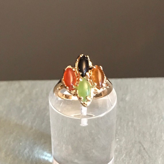 Vintage Mid Century Gemstone Ring, Size 7.5 Ring,… - image 4