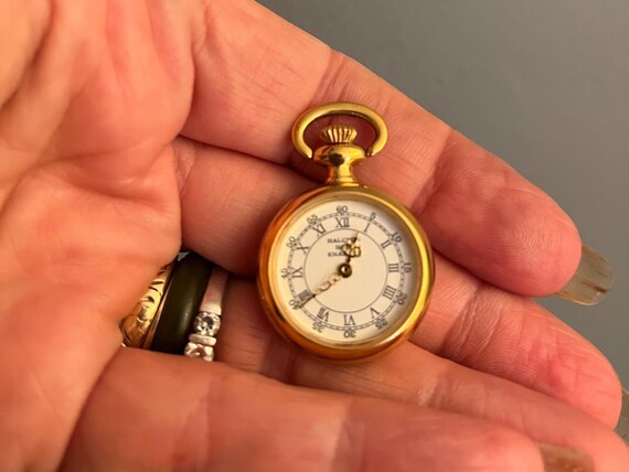 Halcyon Days miniature pocket watch Sold at Auction: Vintage Halcyon Days Enamel Miniature  main image 3