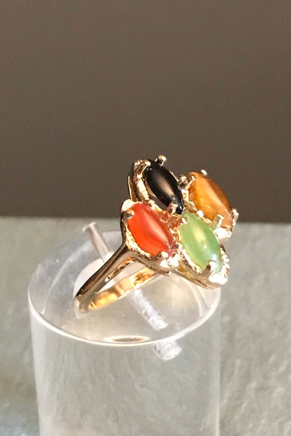Vintage Mid Century Gemstone Ring, Size 7.5 Ring,… - image 3