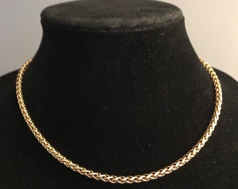 Vintage Gold Tone Chain Necklace, Chunky Link Gold Plated Necklace, Mid Century Necklace