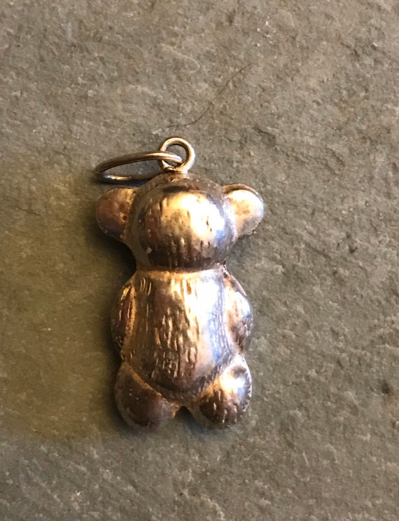 Sweet Silver Baby Teddy Bear Charm - image 2