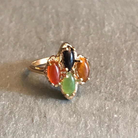 Vintage Mid Century Gemstone Ring, Size 7.5 Ring,… - image 1