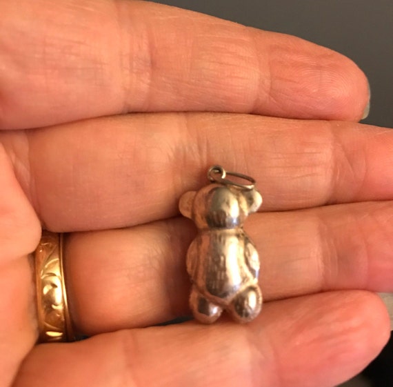 Sweet Silver Baby Teddy Bear Charm - image 4