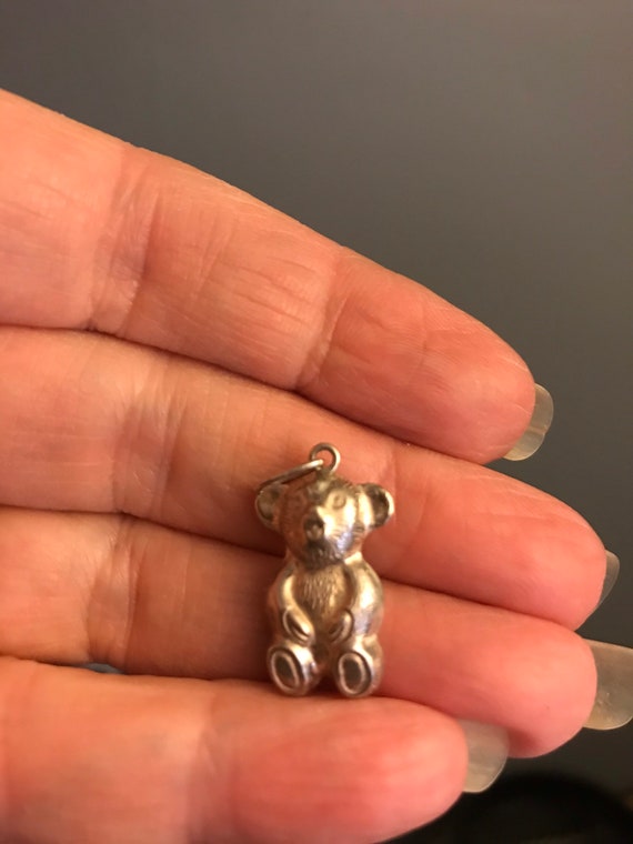 Sweet Silver Baby Teddy Bear Charm - image 5