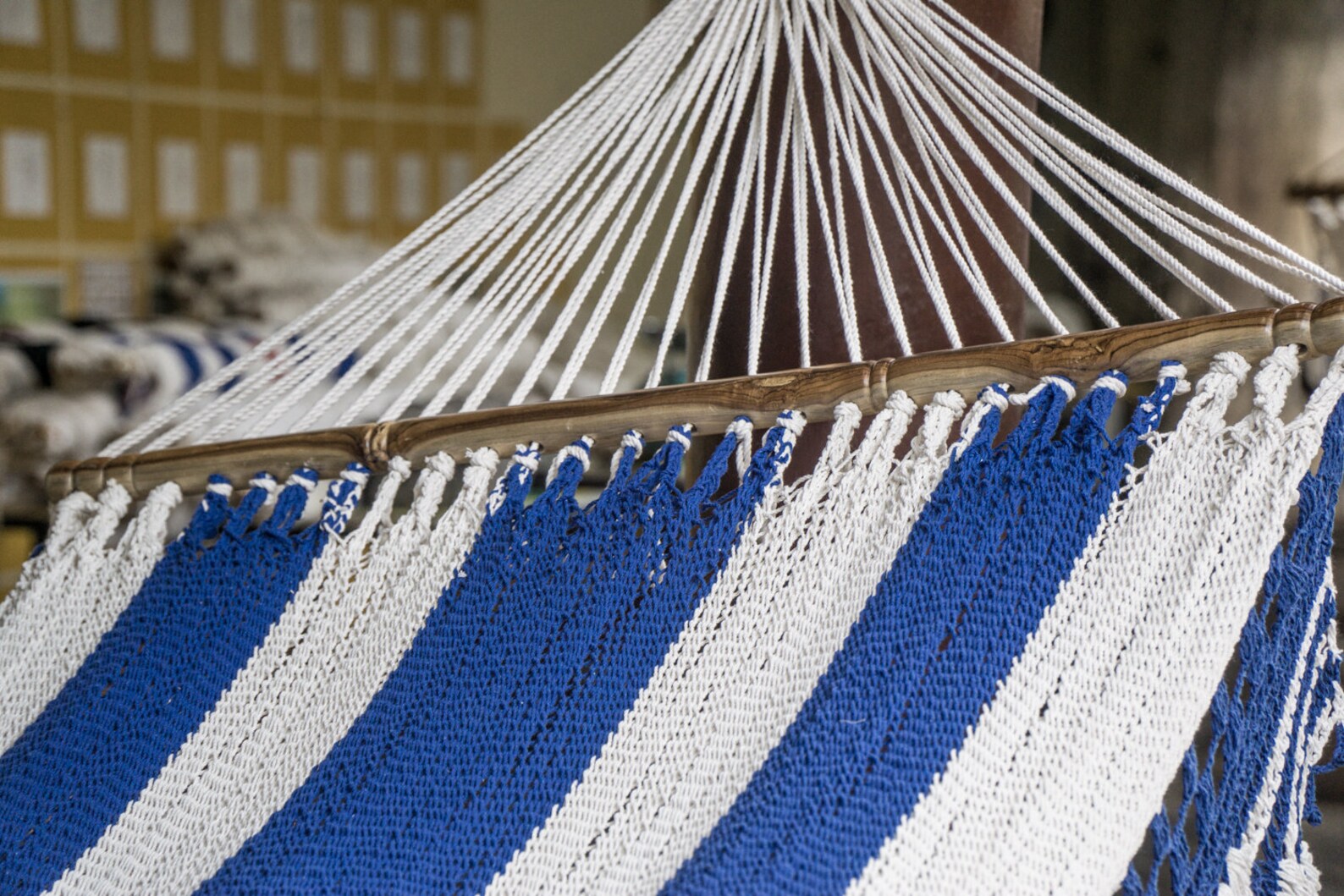 Extra Large HAMMOCK / Blue and White Natural Cotton / Two Etsy