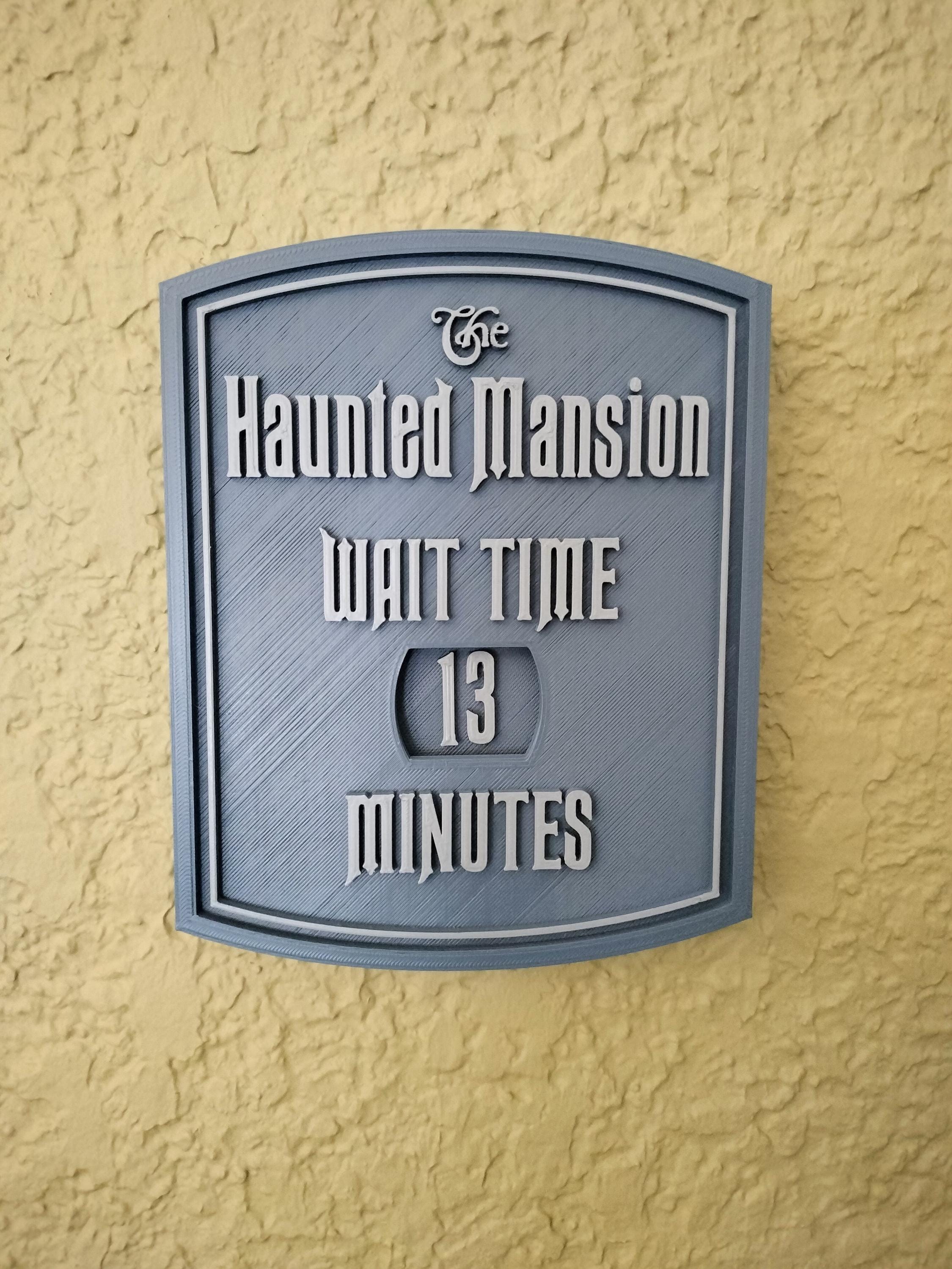 Haunted Mansion Wait Time Sign Plaque Disneyland Disney
