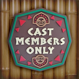 Cast Members Only Polynesian Resort Maui Sign Plaque Disney Village 3D Printed Reproduction Replica Customized Personalized Prop Art Decor