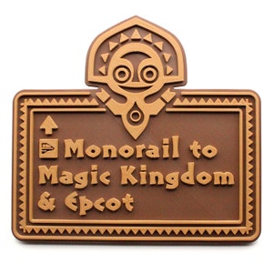 POLYNESIAN RESORT Monorail to Magic Kingdom & Epcot 3D Printed Sign Disney World Reproduction Magnet Prop Maui Tiki