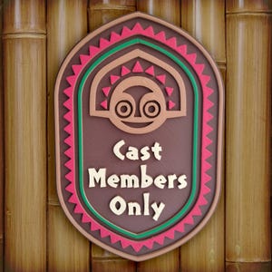 Polynesian Resort Cast Members Only Maui Sign Plaque 3D Printed Customized Personalized Disney Village Reproduction Replica Prop Art Decor
