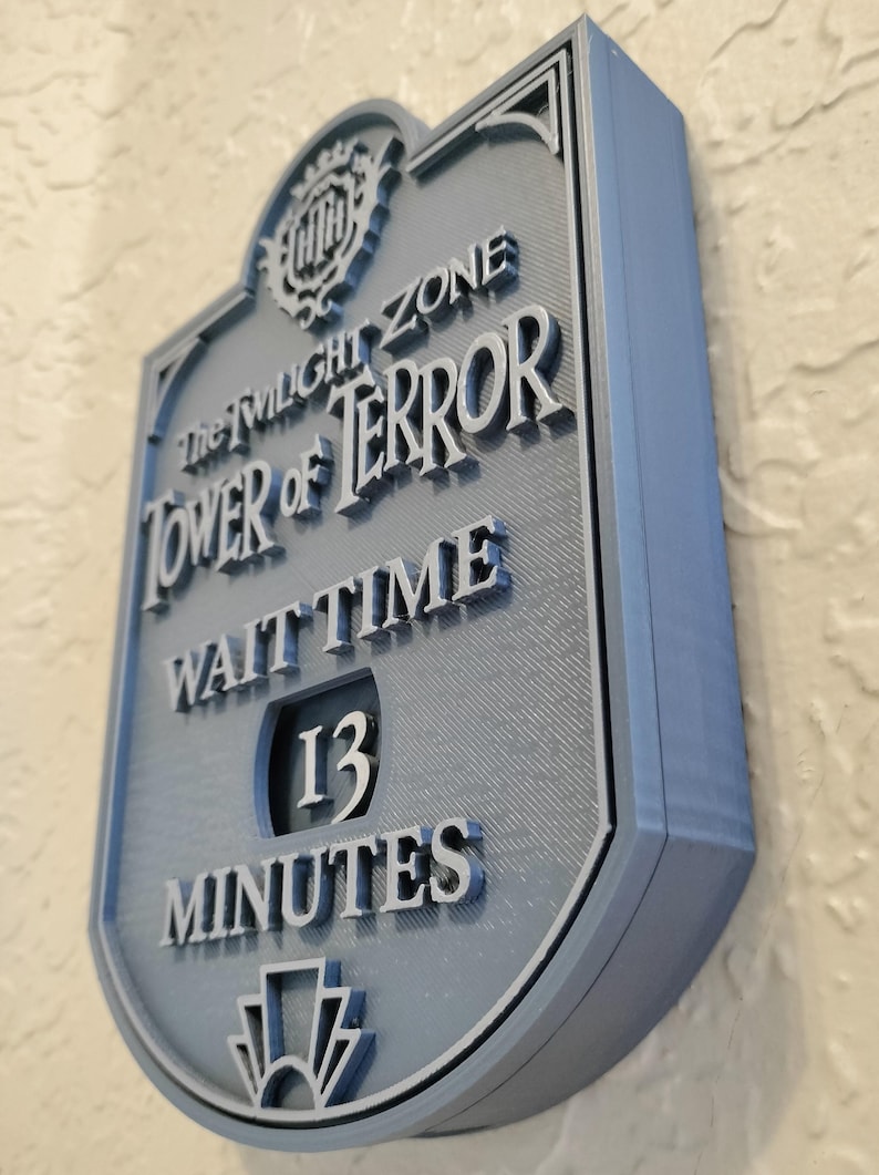 Tower of Terror Wait Time Sign Plaque Disney World Hollywood Tower ...
