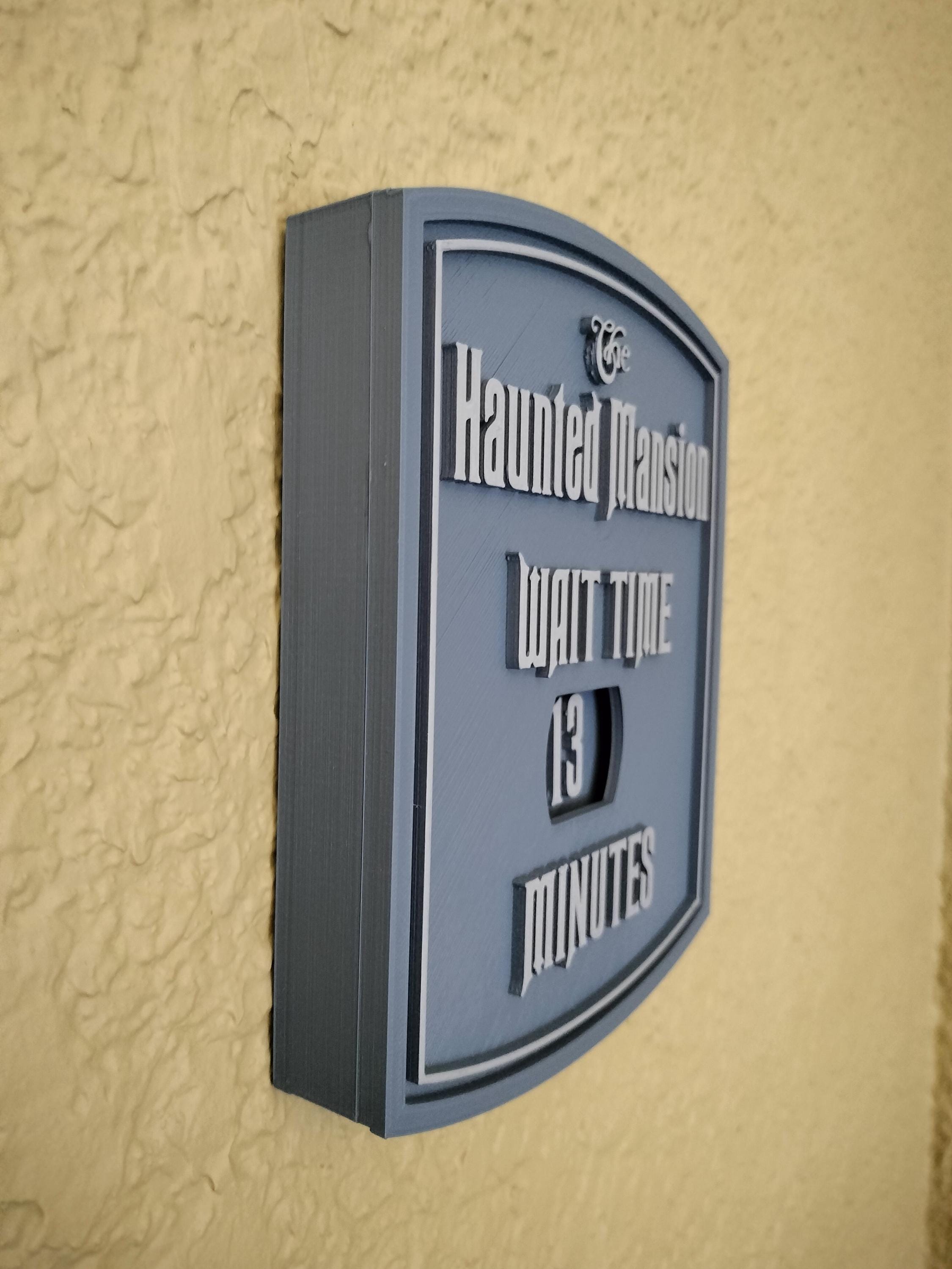 Haunted Mansion Wait Time Sign Plaque Disneyland Disney World 3D