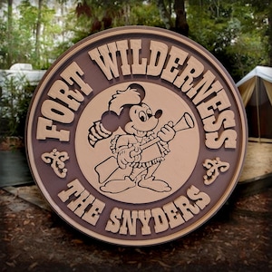 Fort Wilderness Musket Mickey Personalized Sign Replica Disney World Campground Plaque Customized 3D Printed Prop Camping Camper Art Decor