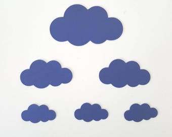 12 Stickers nuages en papier cartonné 3 tailles