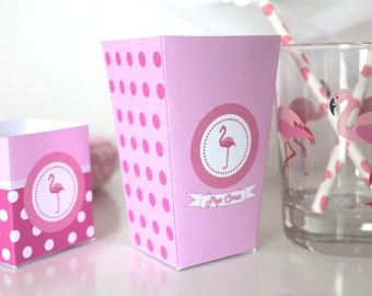 box popcorn printable themed "Flamingo"