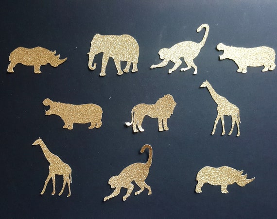 10 Confettis Animaux Dores Pailletesen Papier 210 Gr Etsy