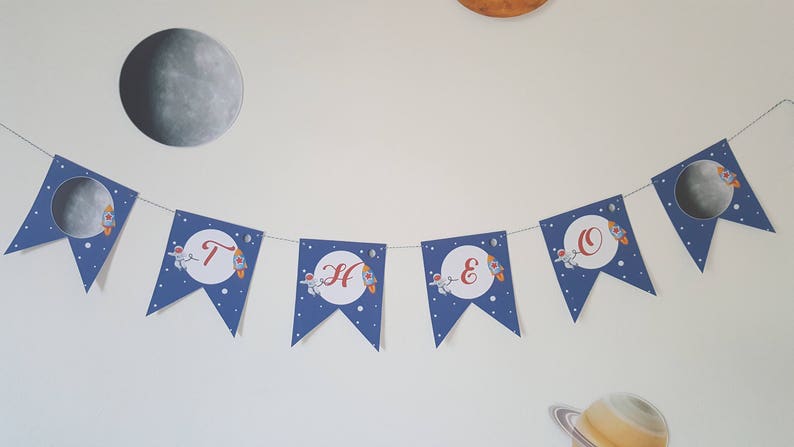 SET DECORATION space mission birthday personalized name and age of child ready to decorate candy bar 6 children image 5