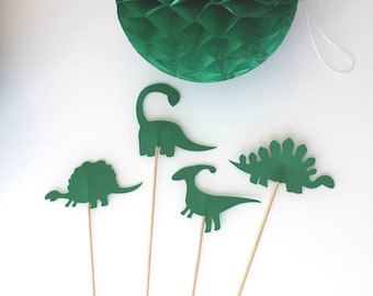4 brochettes dinosaures verts pour fête d'anniversaire- photobooth
