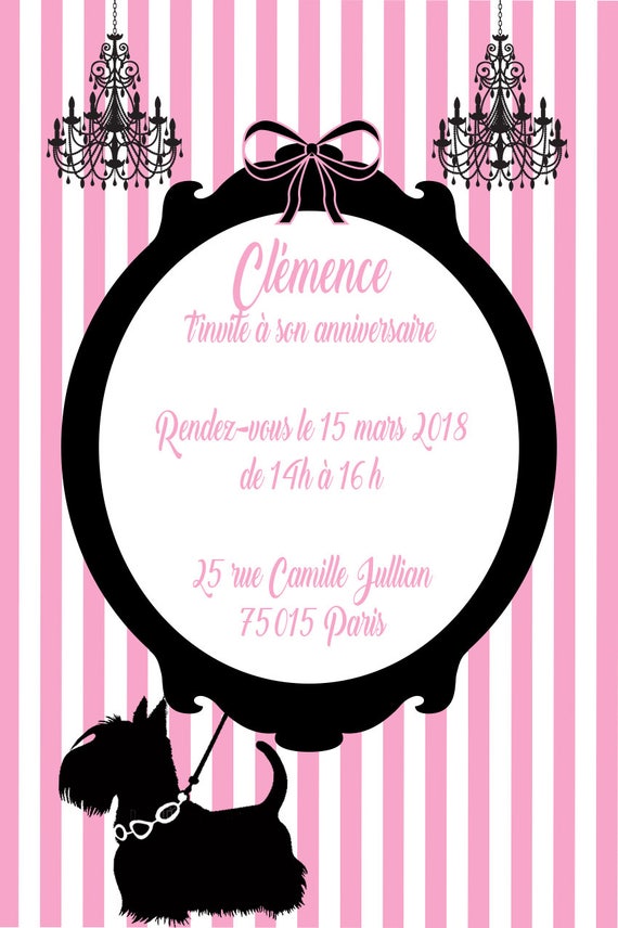 6 Cards Birthday Invitation Chic Size 10 X 15 Cm Printed Etsy
