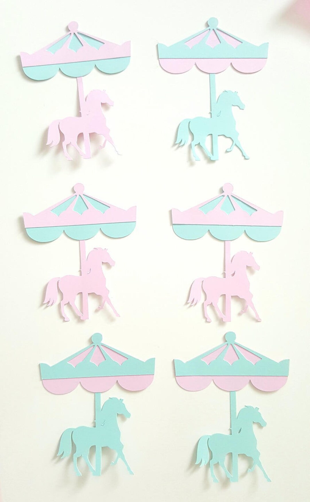 6 Carousel Decorations in 210 Gr Cardboard Paper to Stick on - Etsy