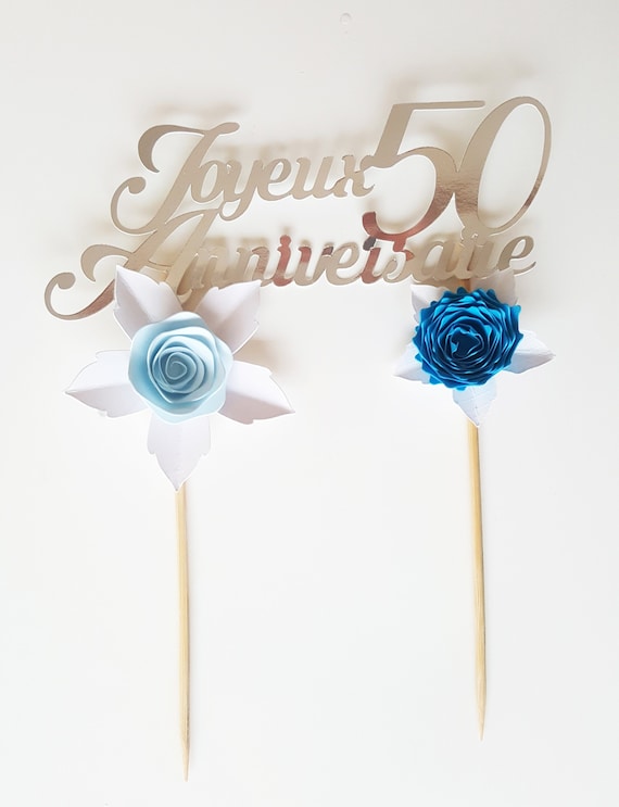 Decoration Gateau Cake Topper Joyeux Anniversaire 50 Ans Etsy France