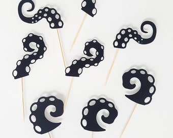 Cake topper, cake, tentacle, black decoration, sailor, pirate, kids birthday