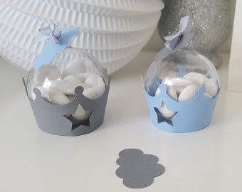 lot of 45 - candy boxes- baptism-crown-prince-princess-star, cloud, personalization