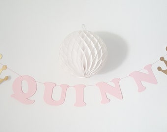 Guirlande prénom,  couronnes, dore, decoration anniversaire, enfant, papier, princesse