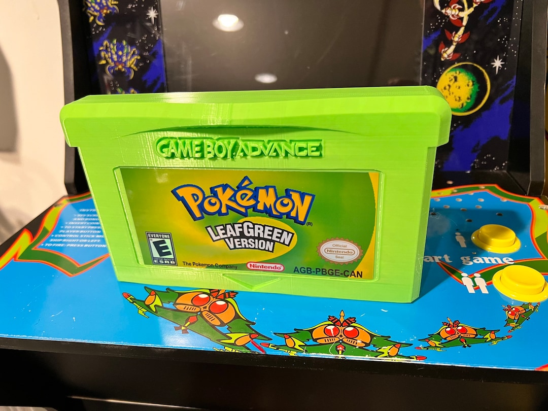 Pokémon Leaf Green Cartridge Art/gameboy Advance Jumbo Game/decor /pokeball 