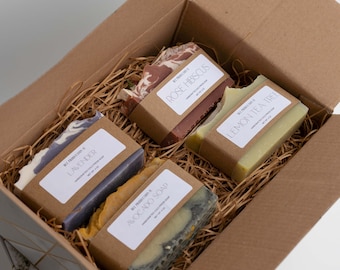 Handmade Soap Gift Box | four handmade soaps| soap gift set| Bath Spa gift set | Care Package