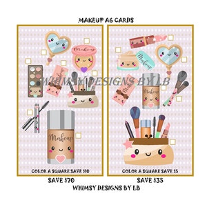Cartes A6 Défi Économies de maquillage
