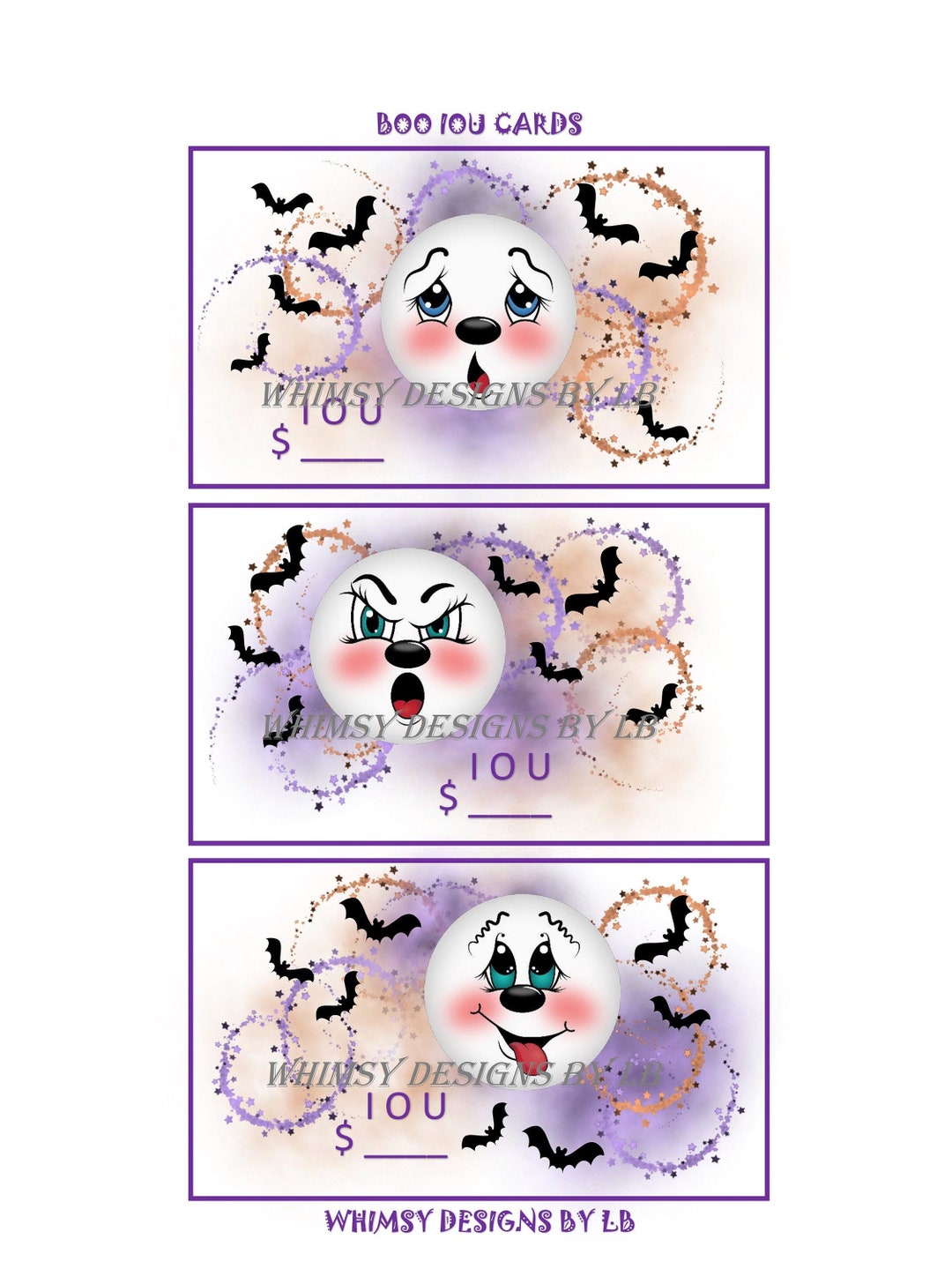 Boo Savings Challenge I.O.U Cards Etsy
