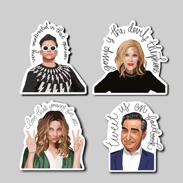 Schitt's Creek Stickers - Laptop Stickers - Waterbottle Stickers - Hydroflask Stickers - Single or Set of 4